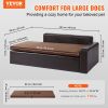 VEVOR Pet Sofa, Dog Couch for Large-Sized Dogs and Cats, Soft Leather Dog Sofa Bed, 110 lbs Loading Cat Sofa, Black - Large Size