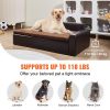 VEVOR Pet Sofa, Dog Couch for Large-Sized Dogs and Cats, Soft Leather Dog Sofa Bed, 110 lbs Loading Cat Sofa, Black - Large Size