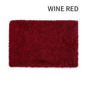 Dog Bed And Extra Matching Cover Sheet Dog Crate Pad Ultra Soft Dog Bed Mat Washable Pet Kennel Bed With Non-Slip Bottom Fluffy Plush Sleeping Mat For (Color: Wine Red, size: M)