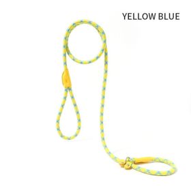 Dog Rope Pet Pulling Rope Puppy Strap Traction Rope Heavy Duty Belt Large Dog Leash Dog Collar Strap Dog Training Pet Harness Hands-Free Leash For Sma (Color: Yellow Blue, size: 1.8x0.8)