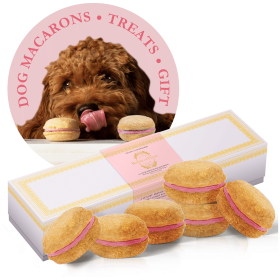 Dog Macarons - Count of 6 (Dog Treats | Dog Gifts) (Flavor: Strawberry)