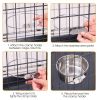 Stainless Steel Dog Bowl Pets Hanging Food Bowl Detachable Pet Cage Food Water Bowl with Clamp Holder