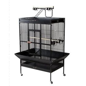 Select Wrought Iron Play Top Parrot Cage (Option: Chalk White)