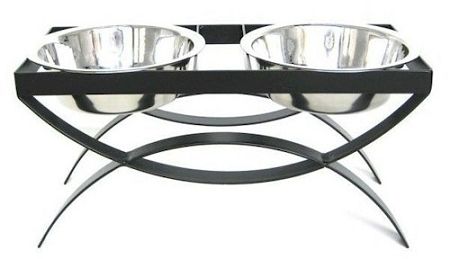 SeeSaw Double Elevated Dog Bowl (Option: Large/Black)